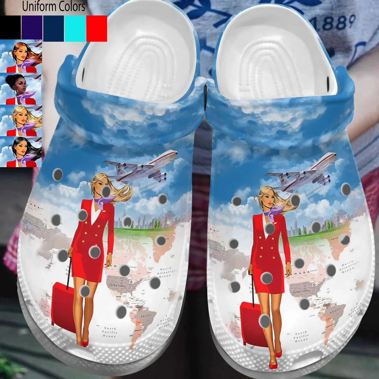 Flight Attendant Personalized Clog Custom Crocs Comfortablefashion Style Comfortable For Women Men Kid Print 3D I Am A Flight Attendant Flight Attendant Personalized Clog Custom Crocs Comfortablefashion Style Comfortable For Women Men Kid Print 3D I Am A Flight Attendant