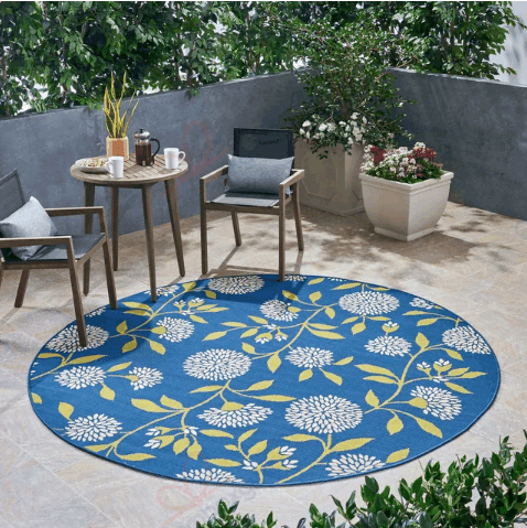 Floral Anemone And Green Round Carpet Floor Rug Living Room Bedroom Decor Round Area Rug Carpet Floral Anemone And Green Round Carpet Floor Rug Living Room Bedroom Decor Round Area Rug Carpet