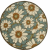 Floral Blue And Brown Round Carpet Floor Rug Living Room Bedroom Decor Round Area Rug Carpet