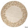 Floral Border Round Carpet Floor Rug Living Room Bedroom Decor Round Area Rug Carpet