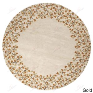 Floral Border Round Carpet Floor Rug Living Room Bedroom Decor Round Area Rug Carpet