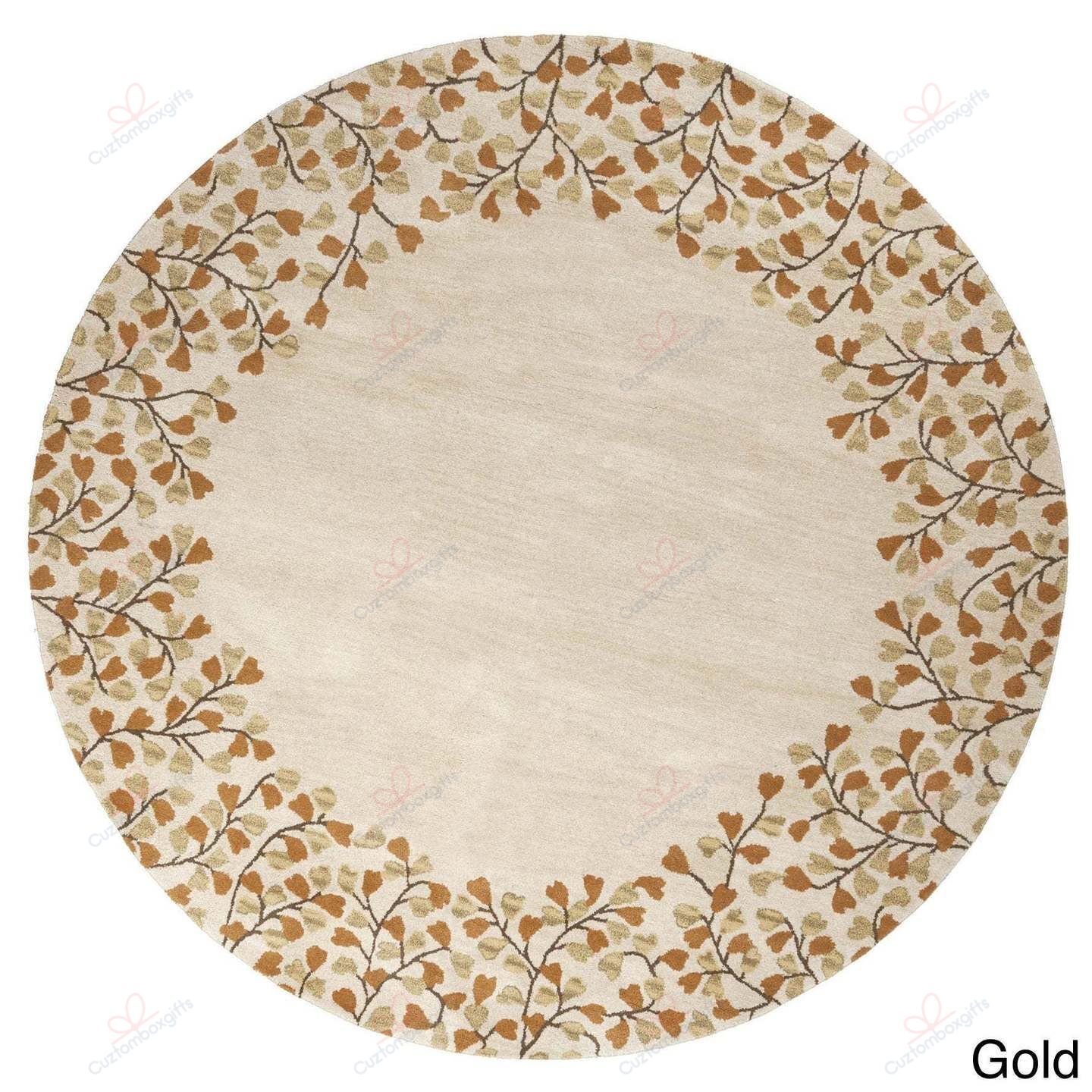 Floral Border Round Carpet Floor Rug Living Room Bedroom Decor Round Area Rug Carpet Floral Border Round Carpet Floor Rug Living Room Bedroom Decor Round Area Rug Carpet