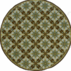 Floral Brown And Ivory Round Carpet Floor Rug Living Room Bedroom Decor Round Area Rug Carpet