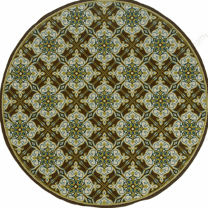 Floral Brown And Ivory Round Carpet Floor Rug Living Room Bedroom Decor Round Area Rug Carpet