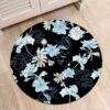 Floral Butterfly Round Carpet Floor Rug Living Room Bedroom Decor Round Area Rug Carpet