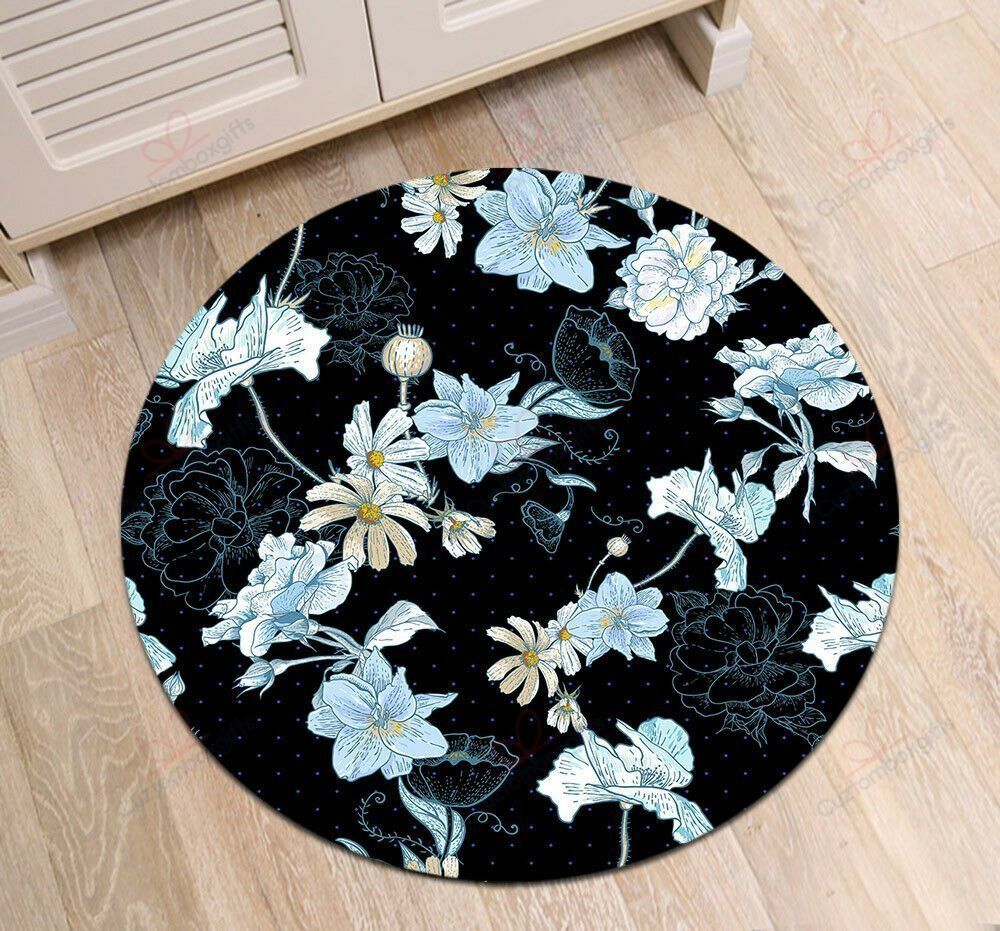 Floral Butterfly Round Carpet Floor Rug Living Room Bedroom Decor Round Area Rug Carpet Floral Butterfly Round Carpet Floor Rug Living Room Bedroom Decor Round Area Rug Carpet
