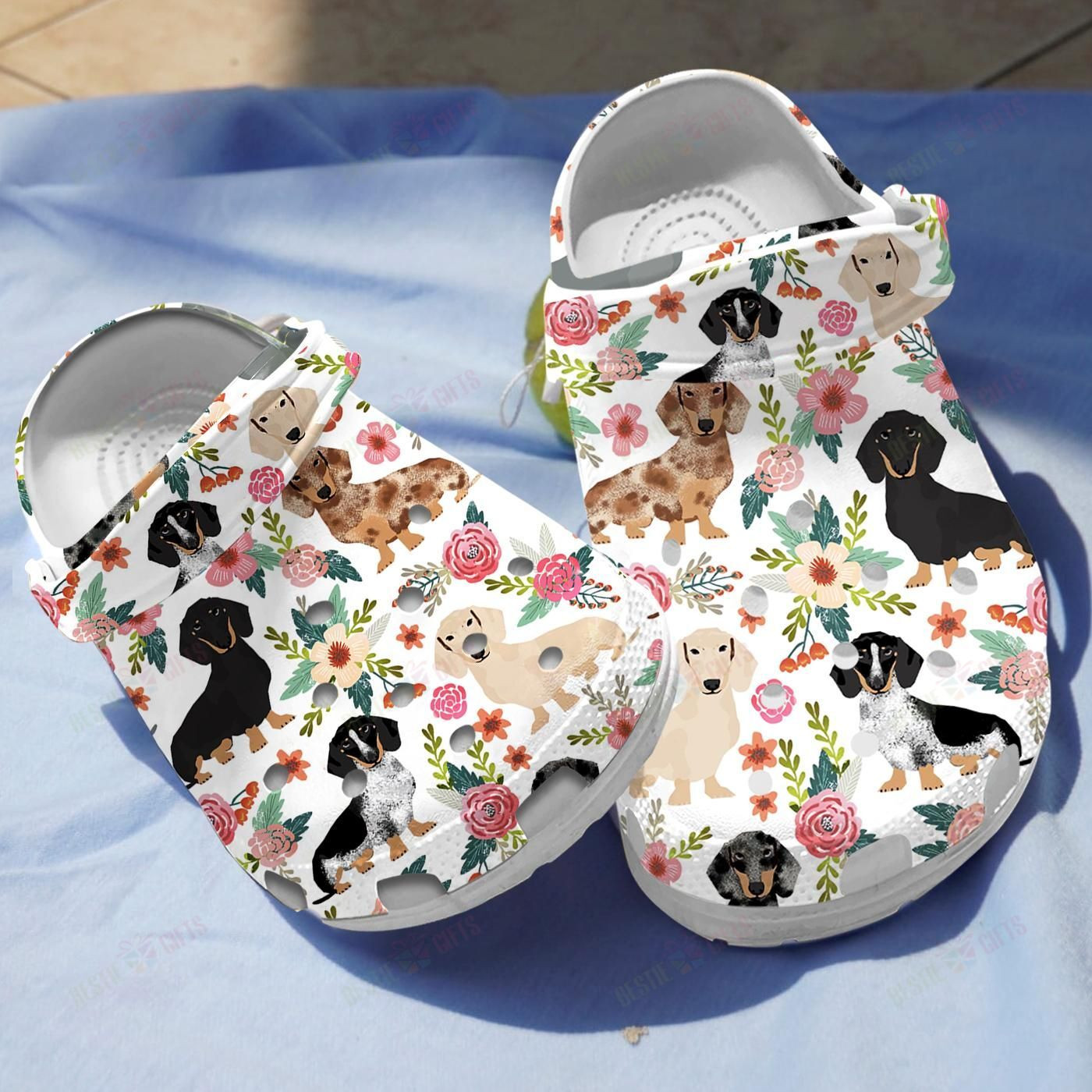 Floral Dachshund Crocs Clog Classic Clogs Shoes Floral Dachshund Crocs Clog Classic Clogs Shoes
