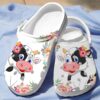 Floral Dairy Cattle Crocs Clog Classic Clogs Shoes