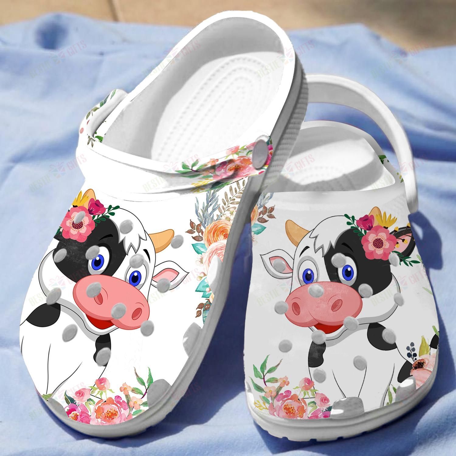 Floral Dairy Cattle Crocs Clog Classic Clogs Shoes Floral Dairy Cattle Crocs Clog Classic Clogs Shoes