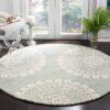 Floral Round Carpet Floor Rug Living Room Bedroom Decor Round Area Rug Carpet
