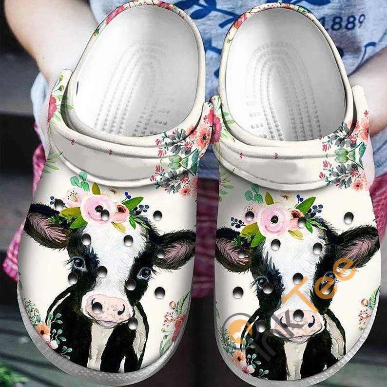 Floral Heifer Cow Farmer Crocs Crocband Clog Comfortable For Mens Womens Classic Clog Water Shoes Floral Heifer Cow Farmer Crocs Crocband Clog Comfortable For Mens Womens Classic Clog Water Shoes