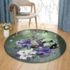 Floral Hornbill Round Carpet Floor Rug Living Room Bedroom Decor Round Area Rug Carpet