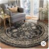 Floral Loomed Round Carpet Floor Rug Living Room Bedroom Decor Round Area Rug Carpet