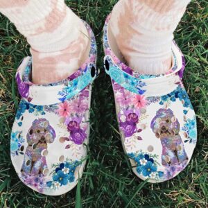 Floral Poodle Dog Crocs Clog Classic Clogs Shoes