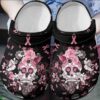 Floral Skull Breast Cancer Awareness Crocs Clog Clog Shoes