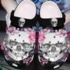 Floral Skull Crocs Clog Shoes Skull Shoes Crocbland Clog Gifts For Women Daughter Niece