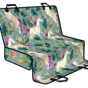 Floral Unicorn Pattern Print Pet Car Back Seat Cover - 21648f52bf41