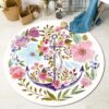 Flower Anchor Round Carpet Floor Rug Living Room Bedroom Decor Round Area Rug Carpet