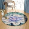 Flower And Dragonfly Round Carpet Floor Rug Living Room Bedroom Decor Round Area Rug Carpet