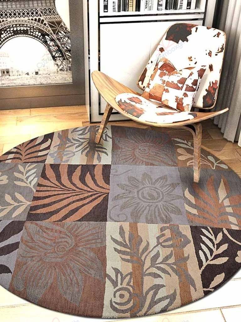 Flower And Leaves Round Carpet Floor Rug Living Room Bedroom Decor Round Area Rug Carpet Flower And Leaves Round Carpet Floor Rug Living Room Bedroom Decor Round Area Rug Carpet