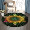 Flower Art Fractal Fractals Round Carpet Floor Rug Living Room Bedroom Decor Round Area Rug Carpet