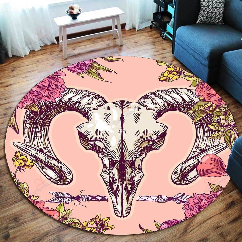 Flower Baphomet Skull Round Carpet Floor Rug Living Room Bedroom Decor Round Area Rug Carpet Flower Baphomet Skull Round Carpet Floor Rug Living Room Bedroom Decor Round Area Rug Carpet