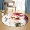 Flower Bird Round Carpet Floor Rug Living Room Bedroom Decor Round Area Rug Carpet