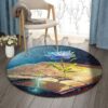 Flower Book Round Carpet Floor Rug Living Room Bedroom Decor Round Area Rug Carpet