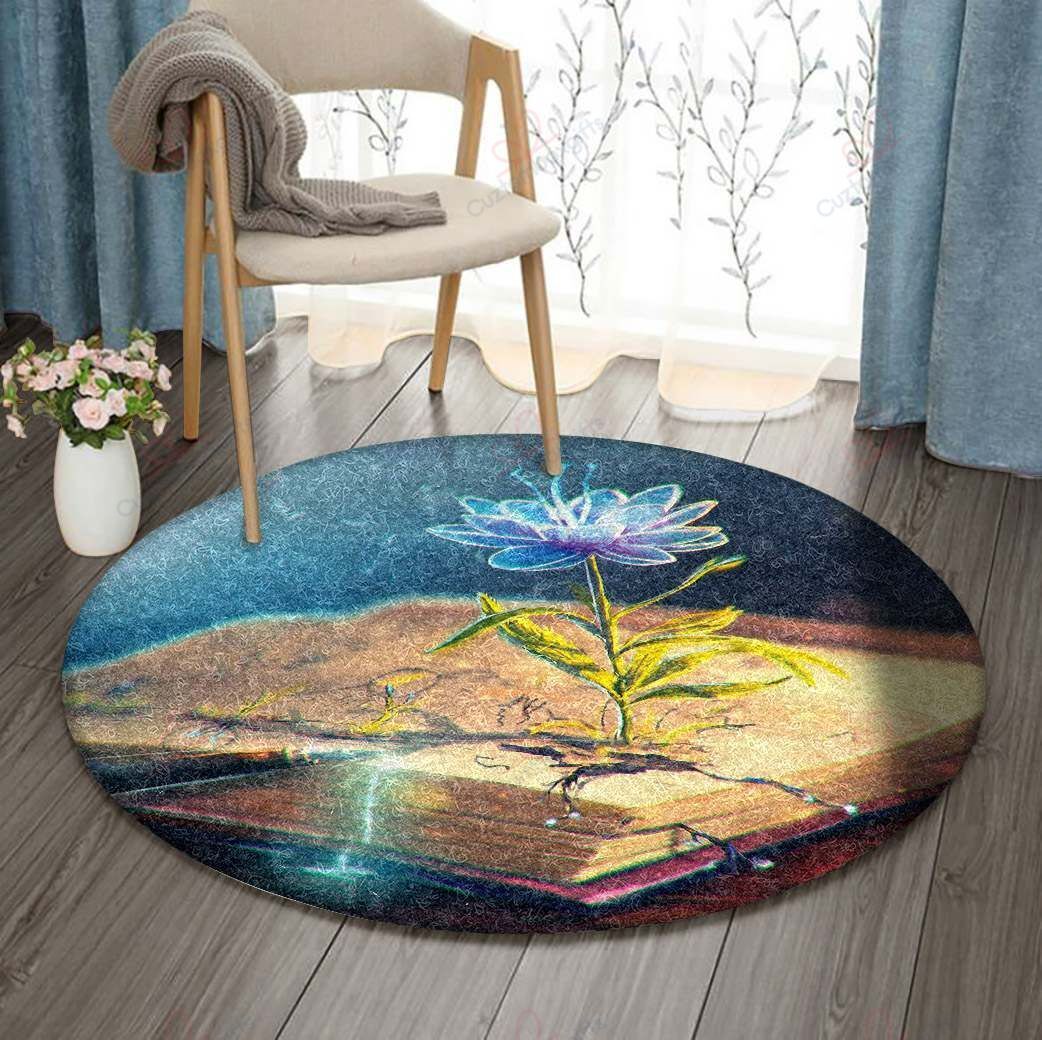 Flower Book Round Carpet Floor Rug Living Room Bedroom Decor Round Area Rug Carpet Flower Book Round Carpet Floor Rug Living Room Bedroom Decor Round Area Rug Carpet