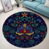 Flower Butterfly Round Carpet Floor Rug Living Room Bedroom Decor Round Area Rug Carpet