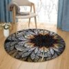Flower Fractal Round Carpet Floor Rug Living Room Bedroom Decor Round Area Rug Carpet