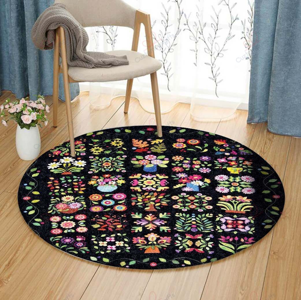 Flower Garden Np Round Carpet Floor Rug Living Room Bedroom Decor Round Area Rug Carpet Flower Garden Np Round Carpet Floor Rug Living Room Bedroom Decor Round Area Rug Carpet