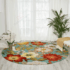 Flower Hooked Round Carpet Floor Rug Living Room Bedroom Decor Round Area Rug Carpet