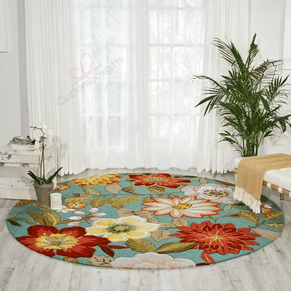 Flower Hooked Round Carpet Floor Rug Living Room Bedroom Decor Round Area Rug Carpet Flower Hooked Round Carpet Floor Rug Living Room Bedroom Decor Round Area Rug Carpet