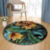 Flower In The Forest Round Carpet Floor Rug Living Room Bedroom Decor Round Area Rug Carpet