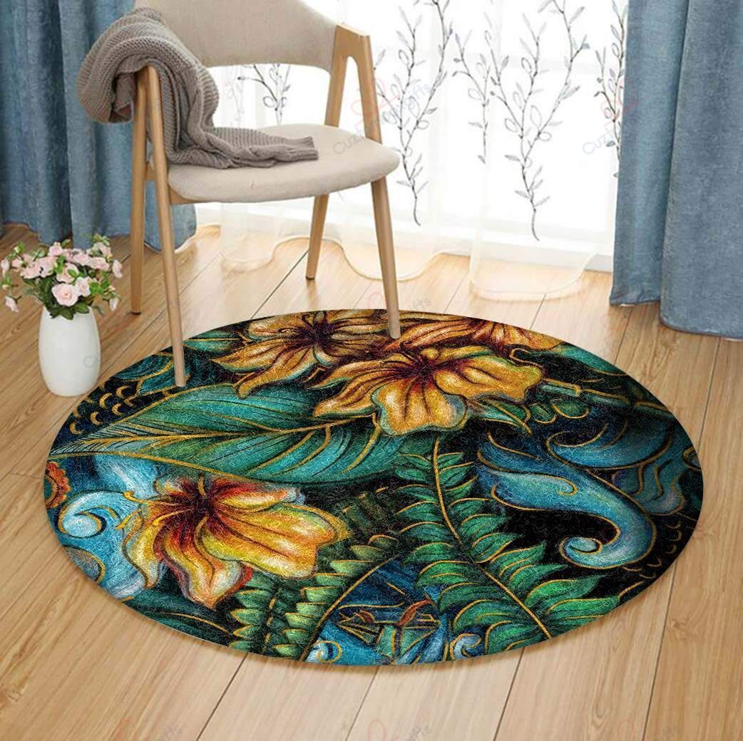 Flower In The Forest Round Carpet Floor Rug Living Room Bedroom Decor Round Area Rug Carpet Flower In The Forest Round Carpet Floor Rug Living Room Bedroom Decor Round Area Rug Carpet