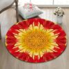 Flower Of Dahlia Round Carpet Floor Rug Living Room Bedroom Decor Round Area Rug Carpet