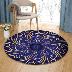 Flower Pattern Round Carpet Floor Rug Living Room Bedroom Decor Round Area Rug Carpet