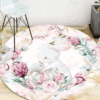 Flower Rabbit Round Carpet Floor Rug Living Room Bedroom Decor Round Area Rug Carpet