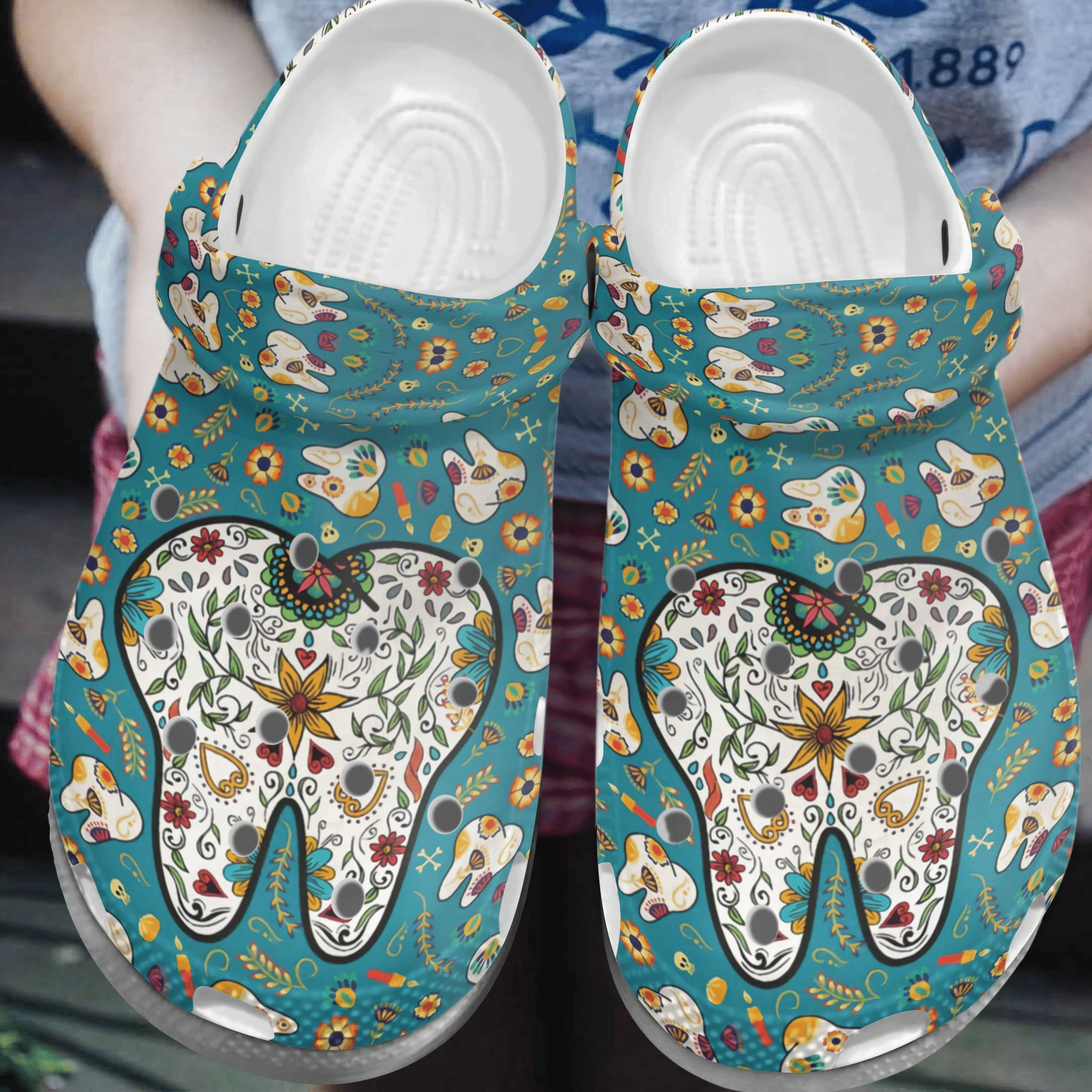 Flower Teeth Shoes Clog – Cute Tooth Pattern Dentist Crocs Clog Crocbland Clog Birthday Gift For Boy Girl Man Woman Flower Teeth Shoes Clog – Cute Tooth Pattern Dentist Crocs Clog Crocbland Clog Birthday Gift For Boy Girl Man Woman