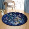Flower Under The Sea Round Carpet Floor Rug Living Room Bedroom Decor Round Area Rug Carpet