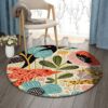 Flowers And Bird Art Round Carpet Floor Rug Living Room Bedroom Decor Round Area Rug Carpet