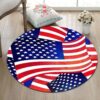 Flying American Flags Round Carpet Floor Rug Living Room Bedroom Decor Round Area Rug Carpet
