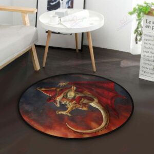 Flying Dragon Round Carpet Floor Rug Living Room Bedroom Decor Round Area Rug Carpet