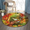 Fog And Flower Round Carpet Floor Rug Living Room Bedroom Decor Round Area Rug Carpet