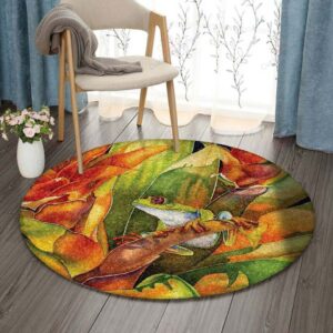 Fog And Flower Round Carpet Floor Rug Living Room Bedroom Decor Round Area Rug Carpet