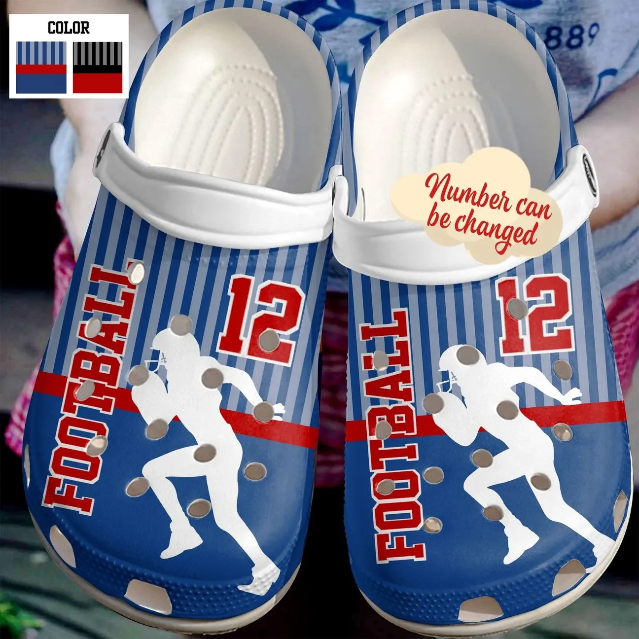Football Personalize Clog Custom Crocs Fashionstyle Comfortable For Women Men Kid Print 3D Personalized Play Like A Girl Football Personalize Clog Custom Crocs Fashionstyle Comfortable For Women Men Kid Print 3D Personalized Play Like A Girl