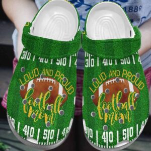 Football Personalize Clog Custom Crocs Fashionstyle Comfortable For Women Men Kid Print 3D Proud Football Mom