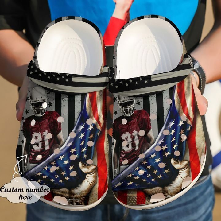 Football Personalized American Sku 1096 Crocs Crocband Clog Comfortable For Mens Womens Classic Clog Water Shoes Football Personalized American Sku 1096 Crocs Crocband Clog Comfortable For Mens Womens Classic Clog Water Shoes