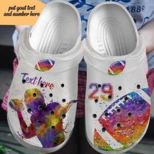 Football Personalized Clog Custom Crocs Comfortablefashion Style Comfortable For Women Men Kid Print 3D Watercolor